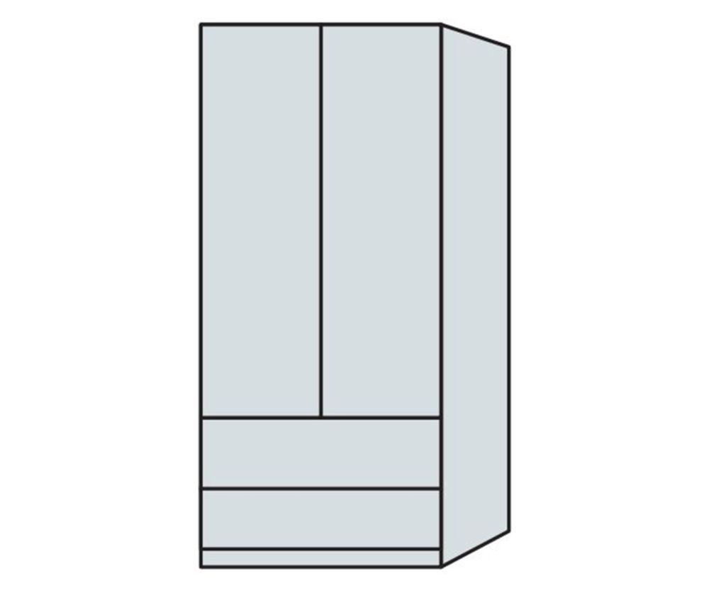 Wiemann Vip Asmara 2 Door Combi  Wardrobe – W100cm