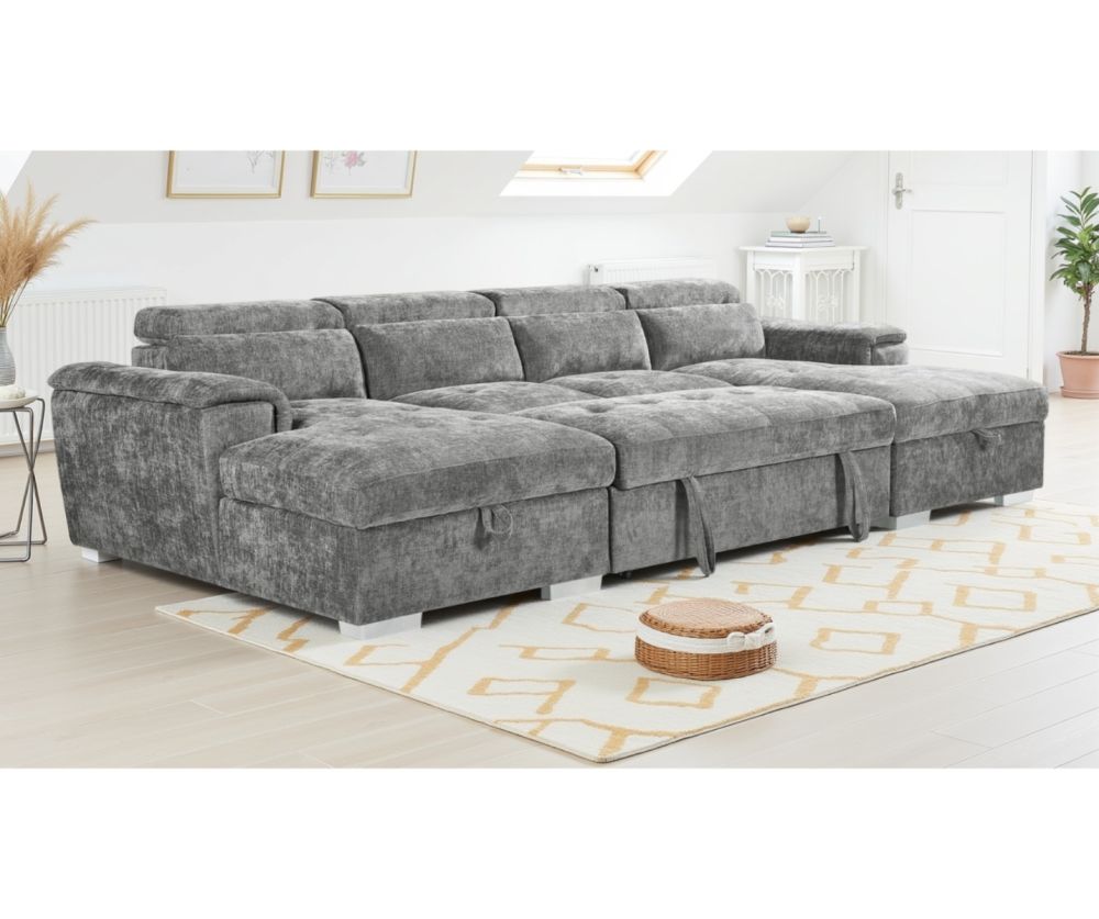 Alaya Sofabed Grey U Shape Corner
