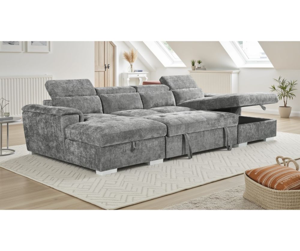 Alaya Sofabed Grey U Shape Corner
