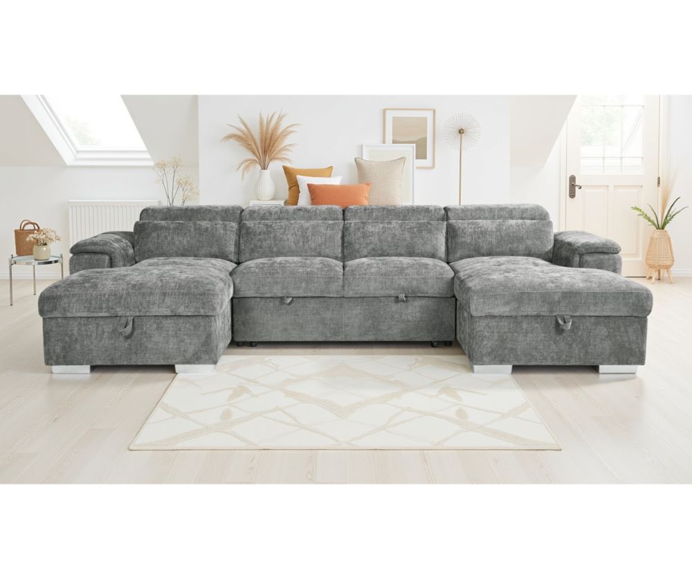 Alaya Sofabed Grey U Shape Corner