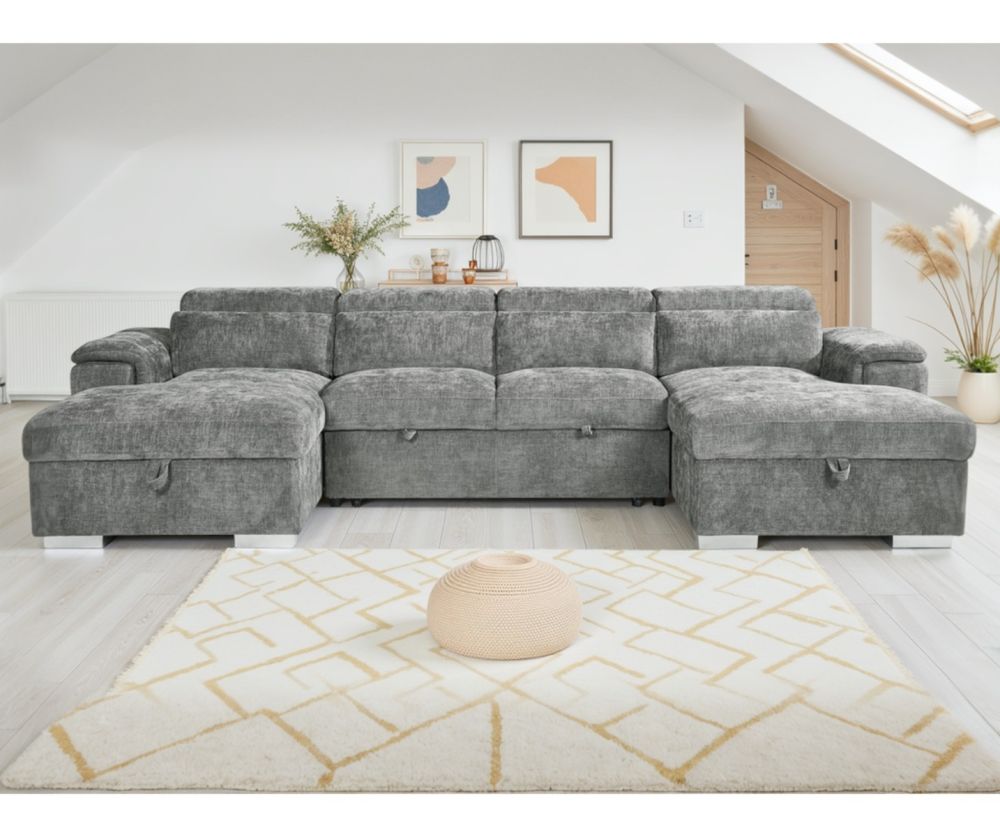 Alaya Sofabed Grey U Shape Corner