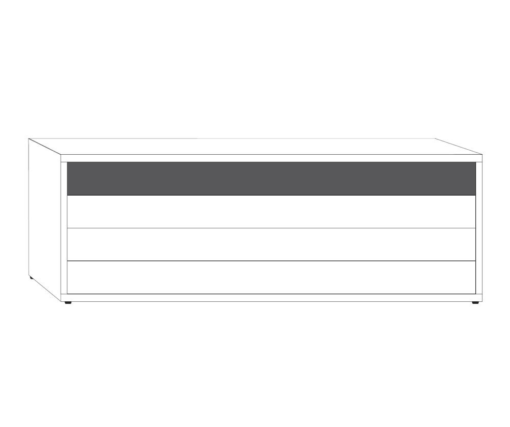 Wiemann Brussels 4 Drawer Chest with Highlight Color Top Drawer and Black Sliding Feet - W 80cm