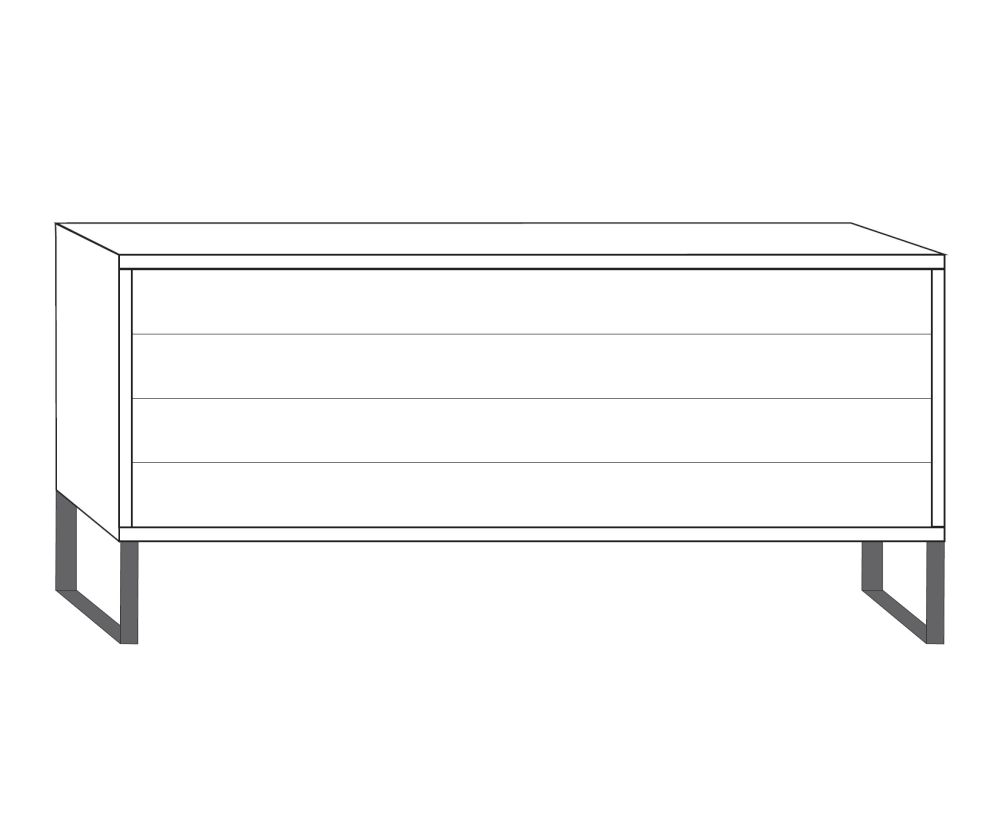 Wiemann Brussels 4 Drawer Chest with Metal Angled Feet - W 141cm