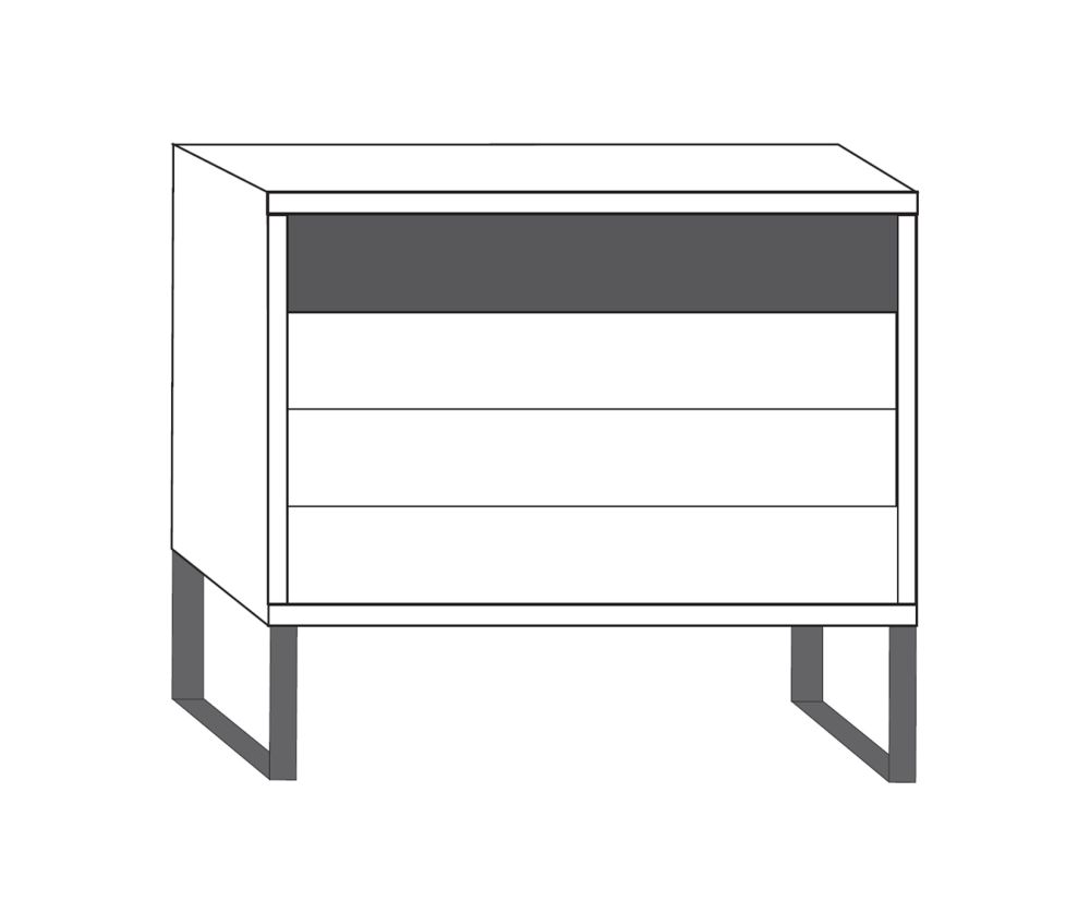 Wiemann Brussels 4 Drawer Chest with Highlight Color Top Drawer and Metal Angled Feet - W 60cm