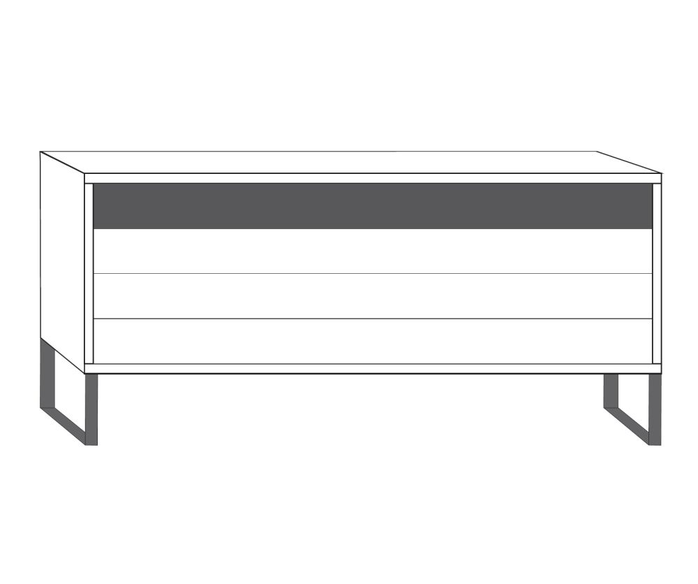 Wiemann Brussels 4 Drawer Chest with Highlight Color Top Drawer and Metal Angled Feet - W 80cm