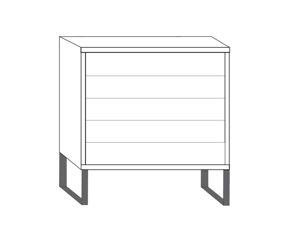 Wiemann Brussels 5 Drawer Chest - H 89cm