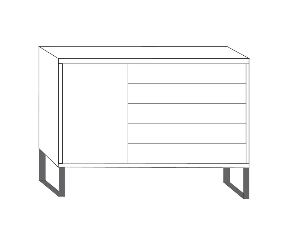 Wiemann Brussels 1 Door 5 Drawer Combination Dresser - H 105cm