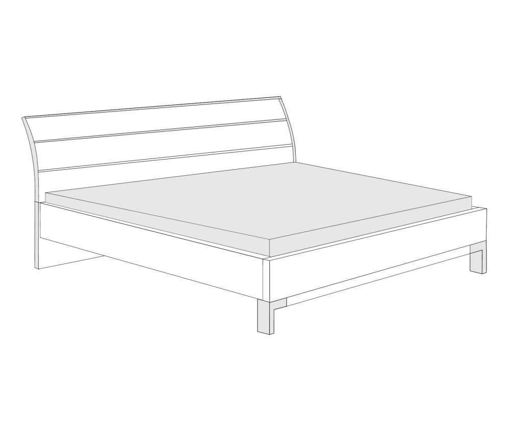 Wiemann Kansas Bed Frame with Headboard in Carcase Colour with 3 Trims - 180cm x 200cm