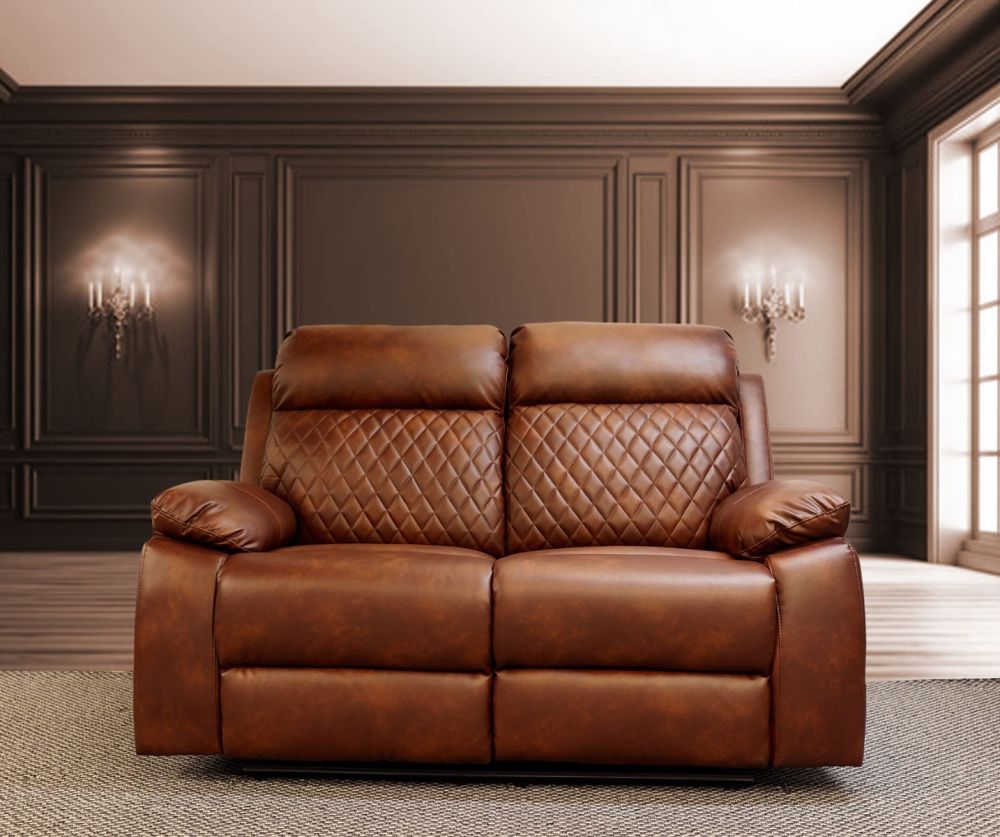 Cambridge Brown Air Leather Recliner 2 Seater Sofa 