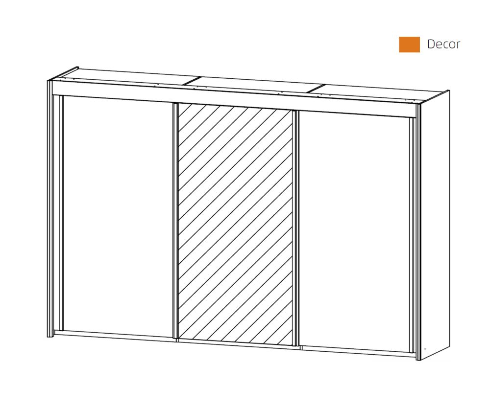 Rauch Amalfi Sonoma Oak Colour Carcase with Alpine White Front 3 Sliding Door 1 Mirror Wardrobe (H-197cm, W-300cm)