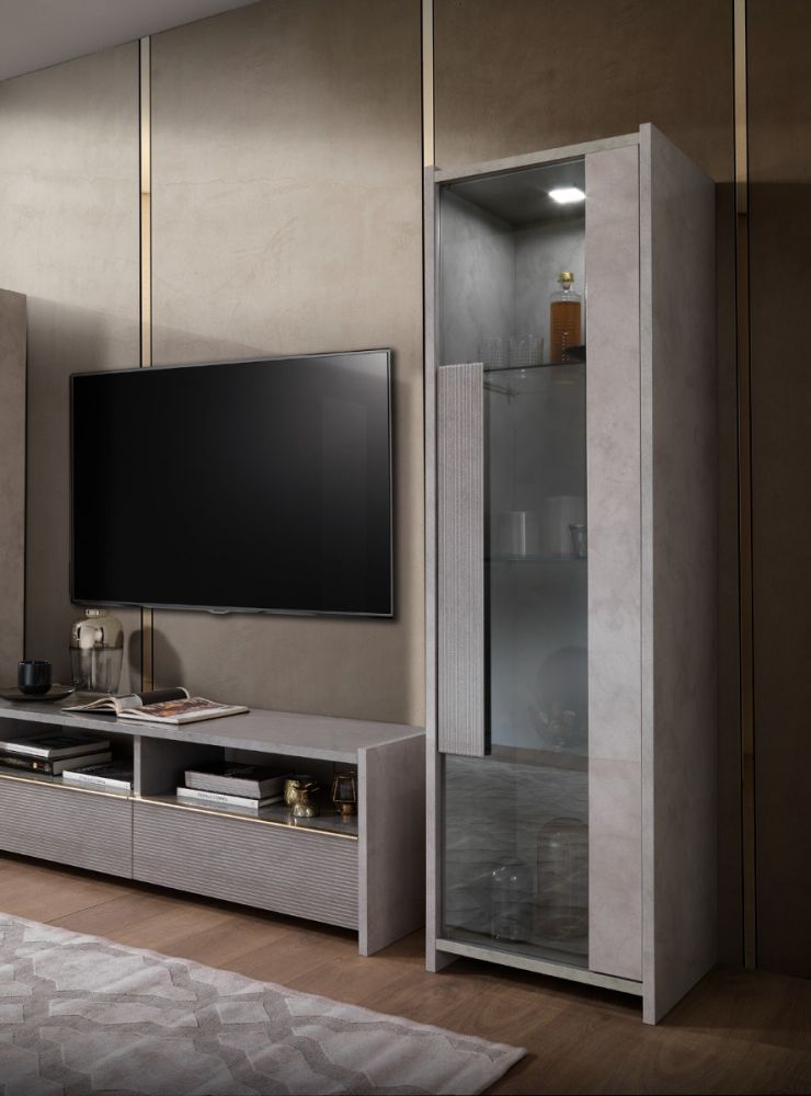 H2O Design Sole Grey Italian 1 Door Vetrine
