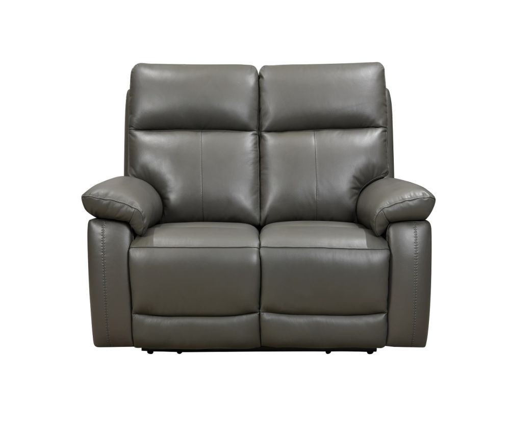 Brooklyn Grey Leather Recliner 2 Seater Sofa
