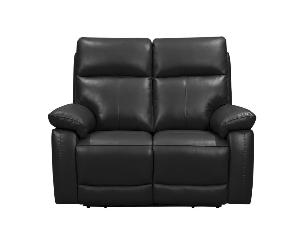 Brooklyn Black Leather Recliner 2 Seater Sofa