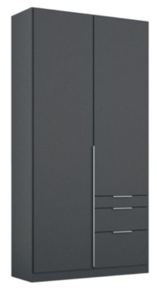 Rauch Alabama Metallic Grey 2 door 2 Drawers Hinged Wardrobe