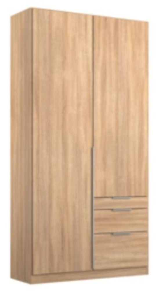 Rauch Alabama Artisan Oak 2 door 2 Drawers Hinged Wardrobe