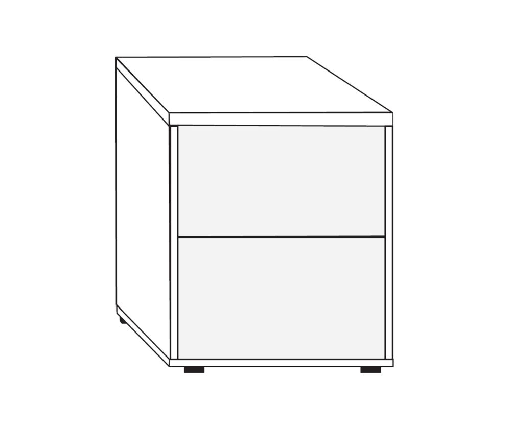 Wiemann Kansas 2 Drawer Bedside Cabinet - W 40cm