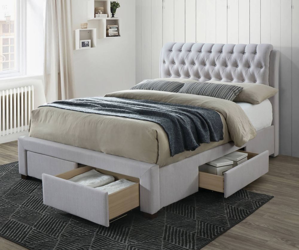 Artisan 3013 Stone Fabric 4 Drawer Storage Bed