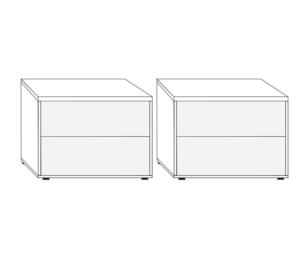 Wiemann Kansas 2 Drawer Bedside Cabinet - W 60cm