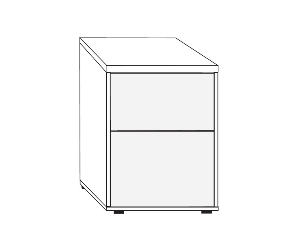 Wiemann Kansas 2 Drawer Bedside Cabinet with Champagne Glass Drawer - H 43cm