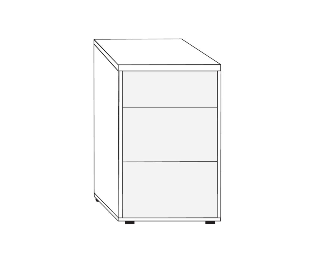Wiemann Kansas 3 Drawer Bedside Cabinet with Champagne Glass Drawer - W 40cm