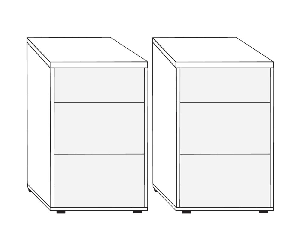 Wiemann Kansas 3 Drawer Bedside Cabinet - W 40cm