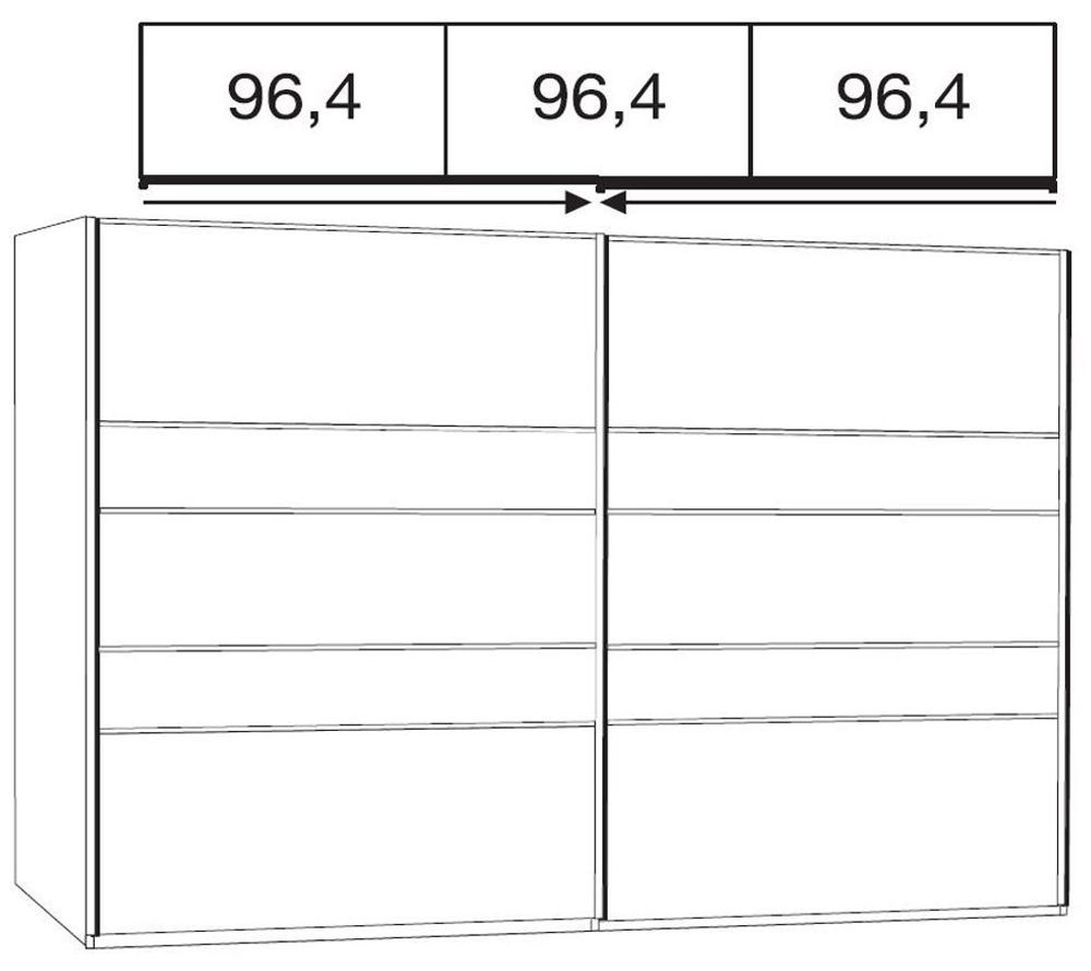 Wiemann Arco White 2 Door Sliding Wardrobe-W300cm