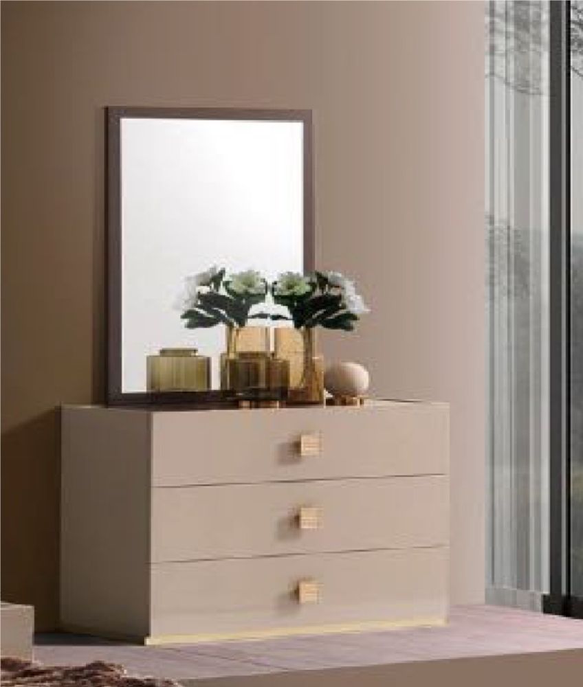 H2O Design Gilda Pearl Bronze Italian 3 Drawer Dresser