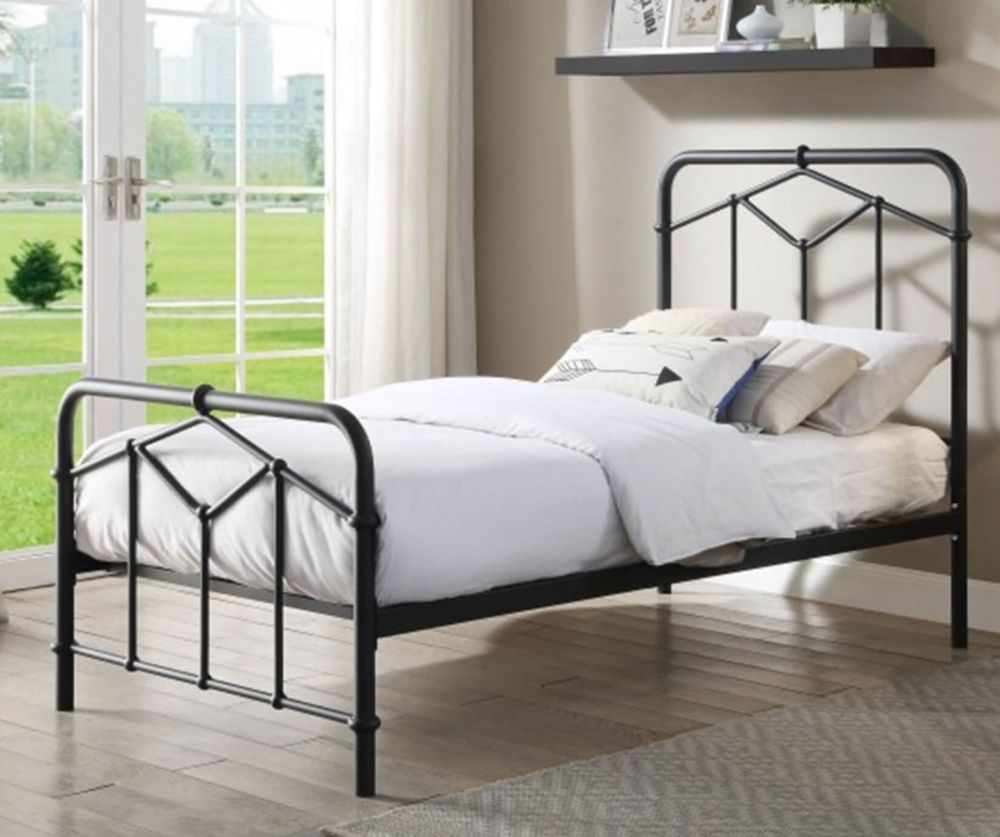Flintshire Furniture Axton Sand Blast Black Metal Bed Frame