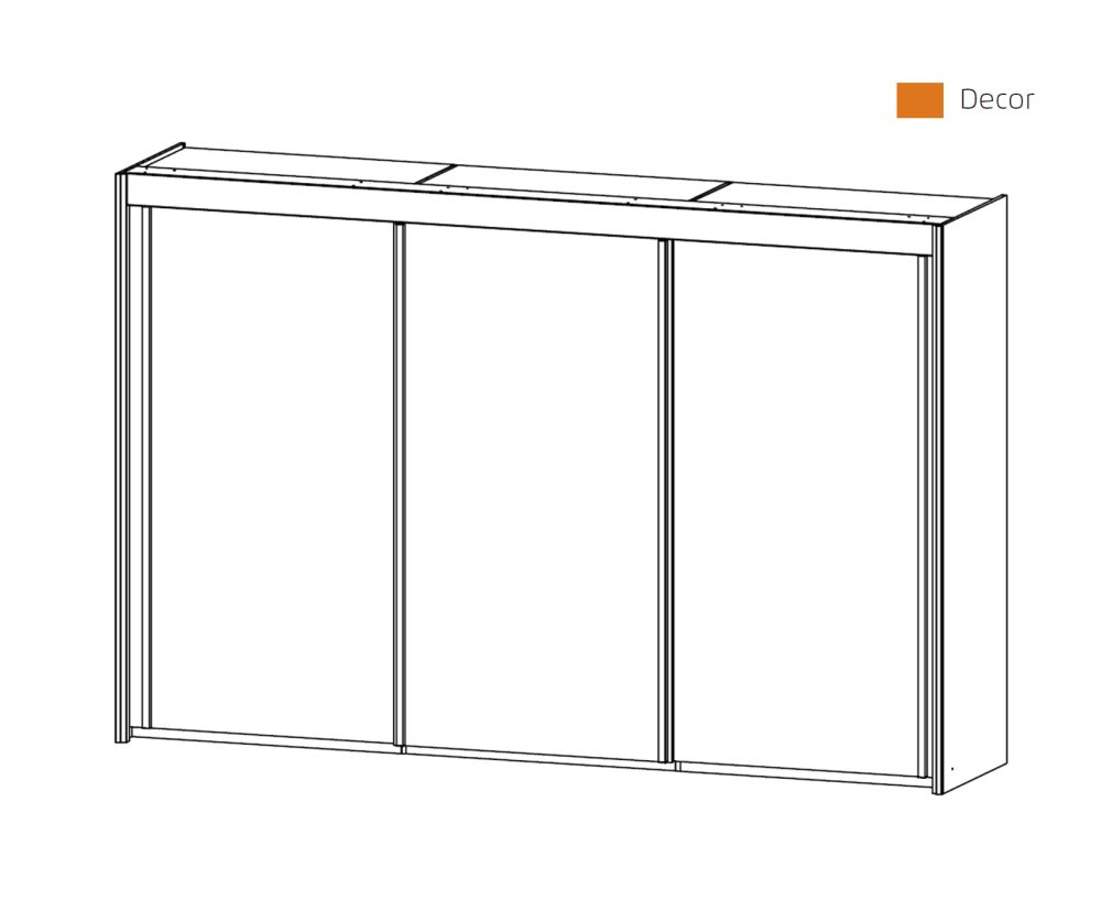 Rauch Amalfi Alpine White Carcase with Alpine White Front 3 Sliding Door Wardrobe (H-197cm, W-300cm)