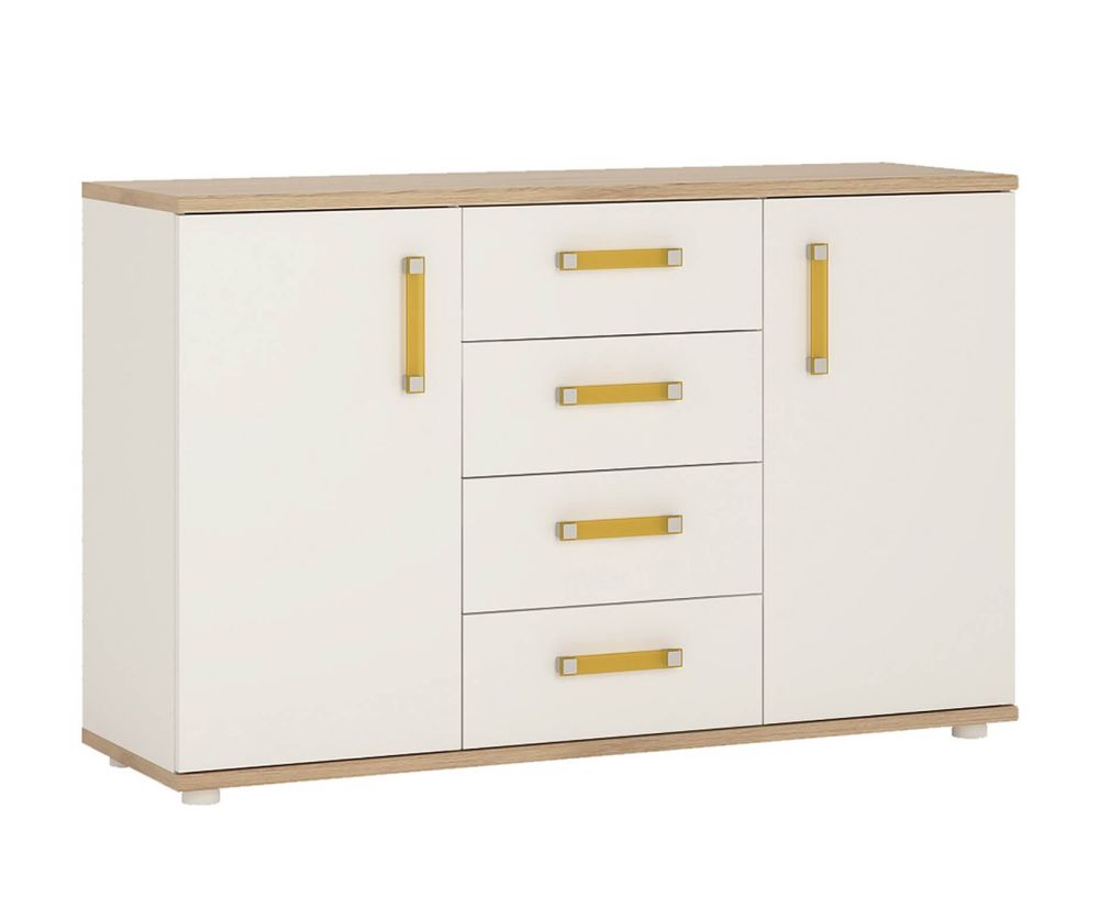 FTG 4Kids 2 Door 4 Drawer Sideboard with Orange Handles