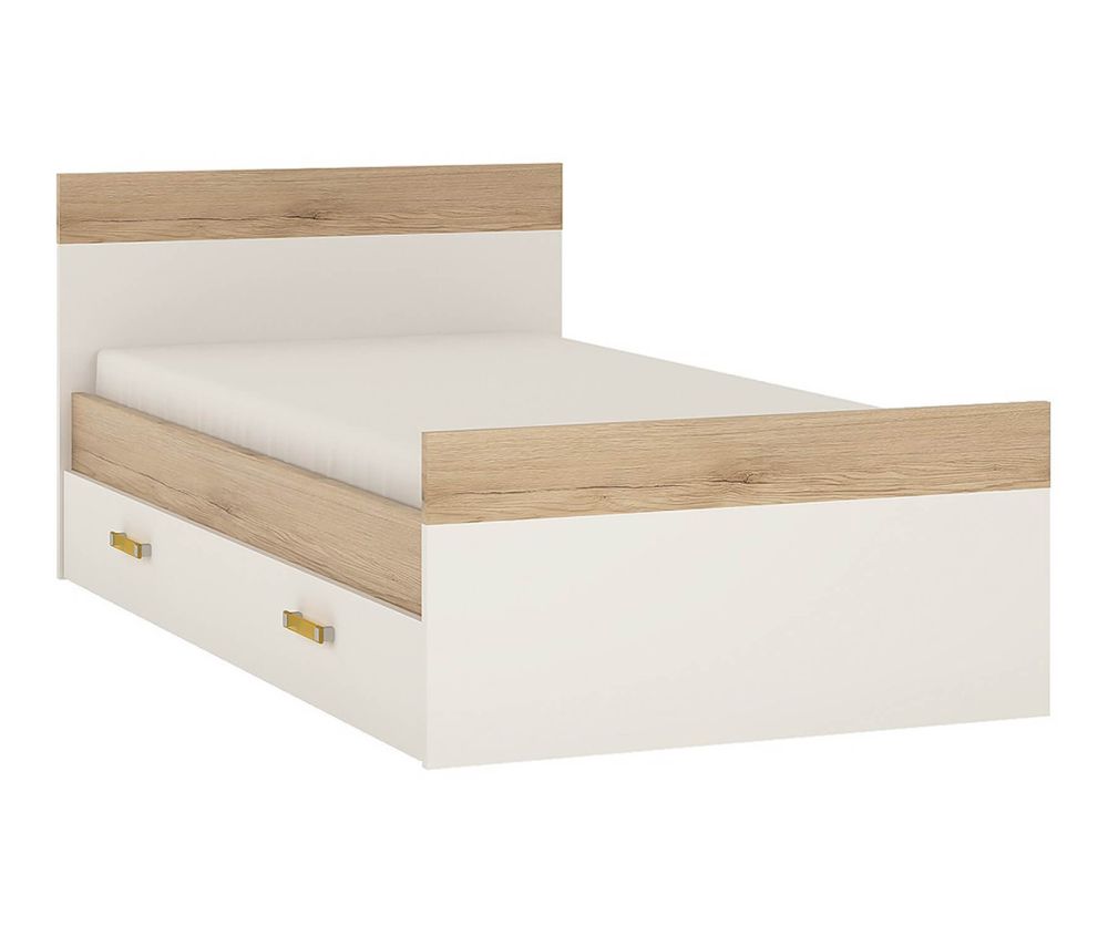FTG 4Kids Single Bed with Under Drawer with Orange Handles