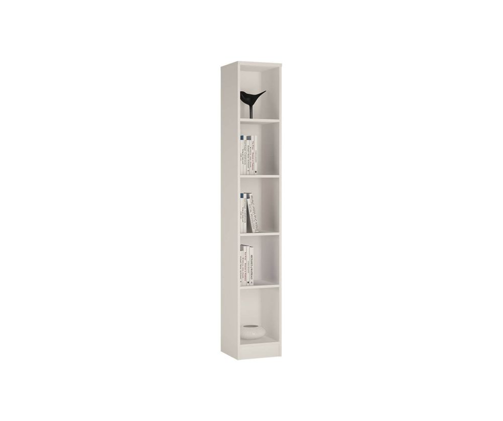 FTG 4 You Pearl White Tall Narrow Bookcase