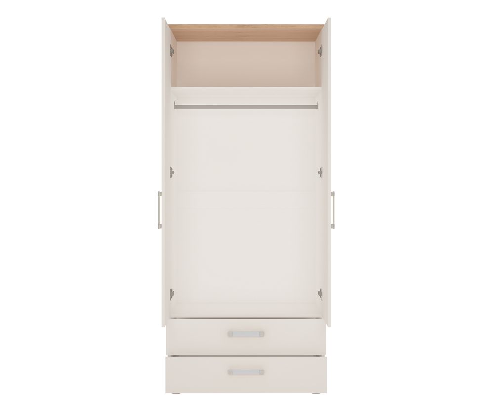 FTG 4Kids 2 Door 2 Drawer Wardrobe with Opalino Handles