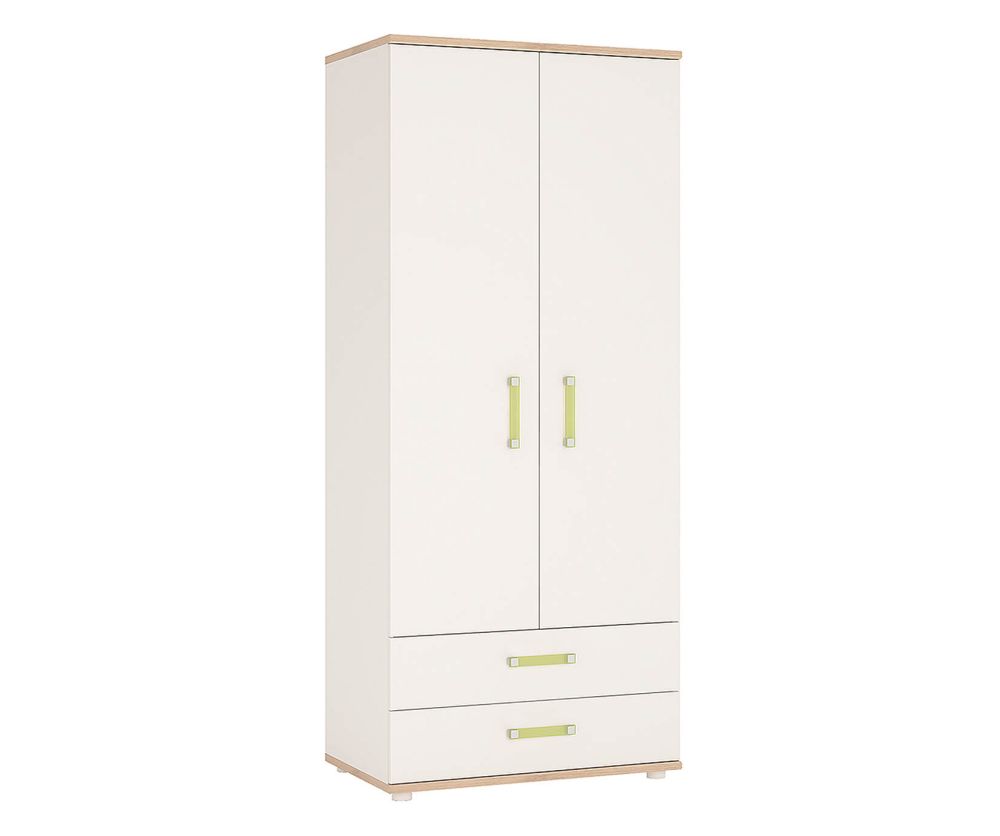 FTG 4Kids 2 Door 2 Drawer Wardrobe with Lemon Handles