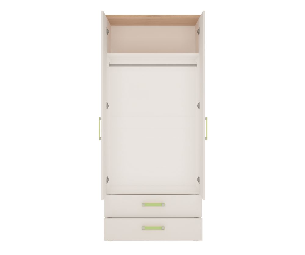 FTG 4Kids 2 Door 2 Drawer Wardrobe with Lemon Handles