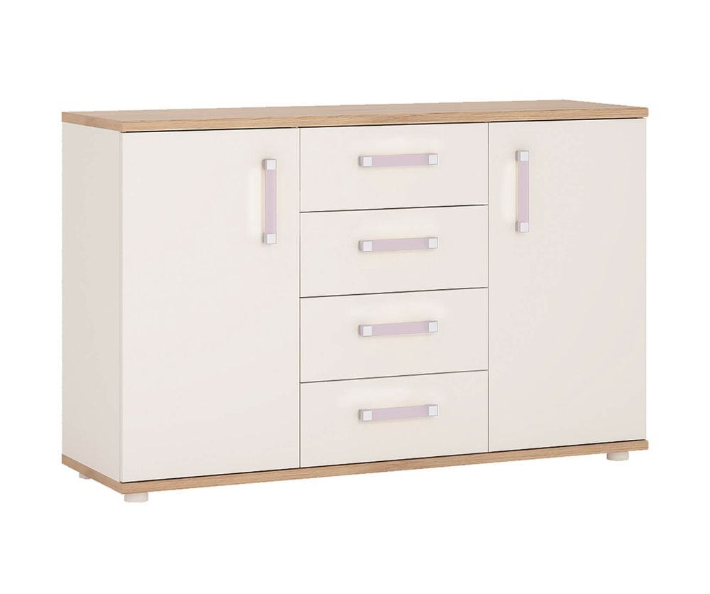 FTG 4Kids 2 Door 4 Drawer Sideboard with Lilac Handles