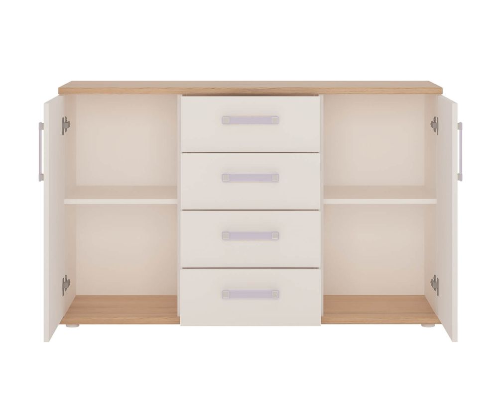FTG 4Kids 2 Door 4 Drawer Sideboard with Lilac Handles