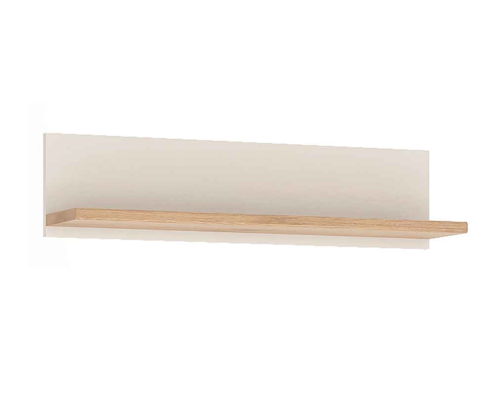 FTG 4Kids Light Oak and White High Gloss 81cm Wall Shelf