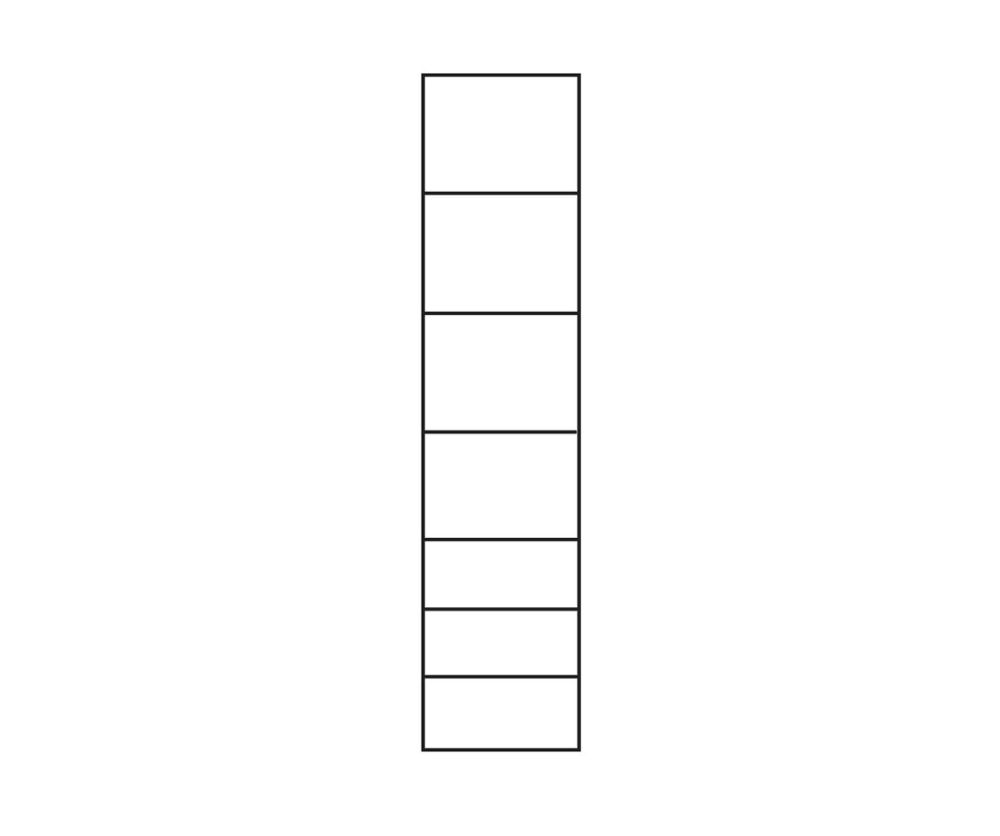 FTG Angel Tall Narrow 1 Door 3 Drawer Cupboard