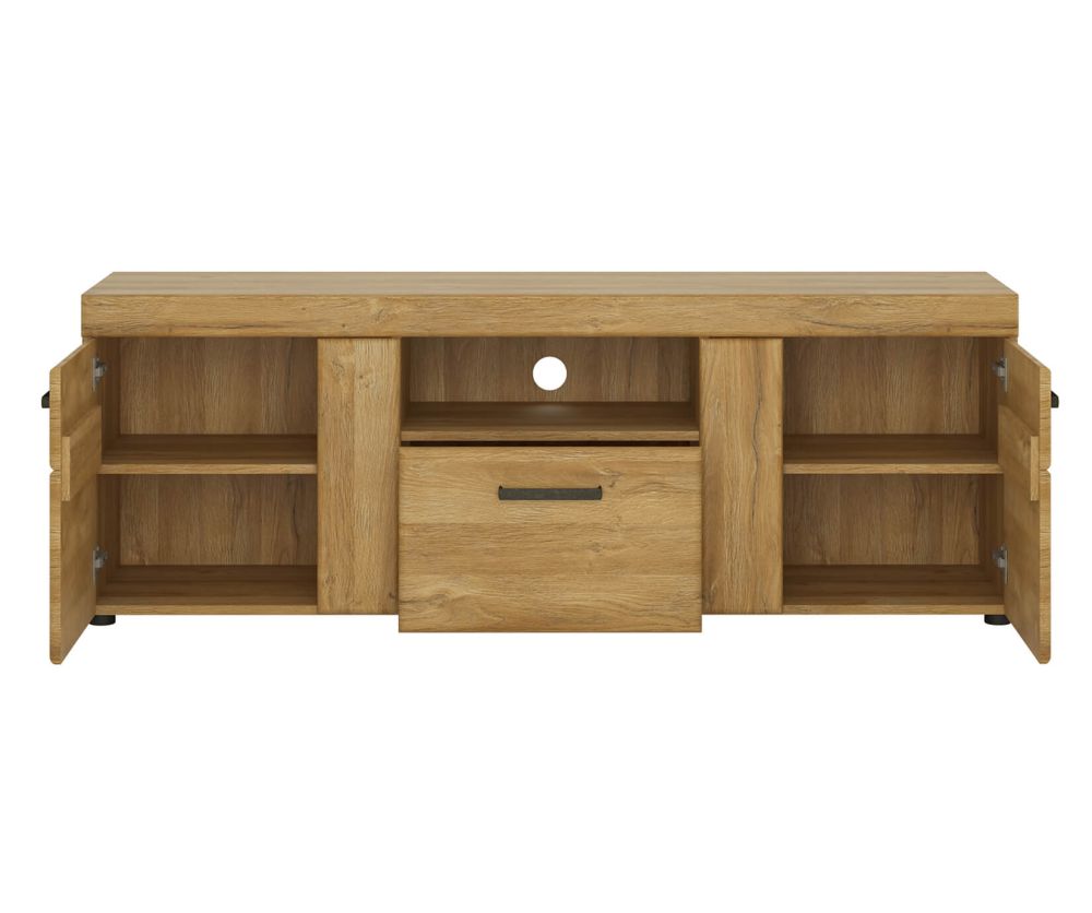 FTG Cortina 2 Door 1 Drawer Tall TV Cabinet in Grandson Oak