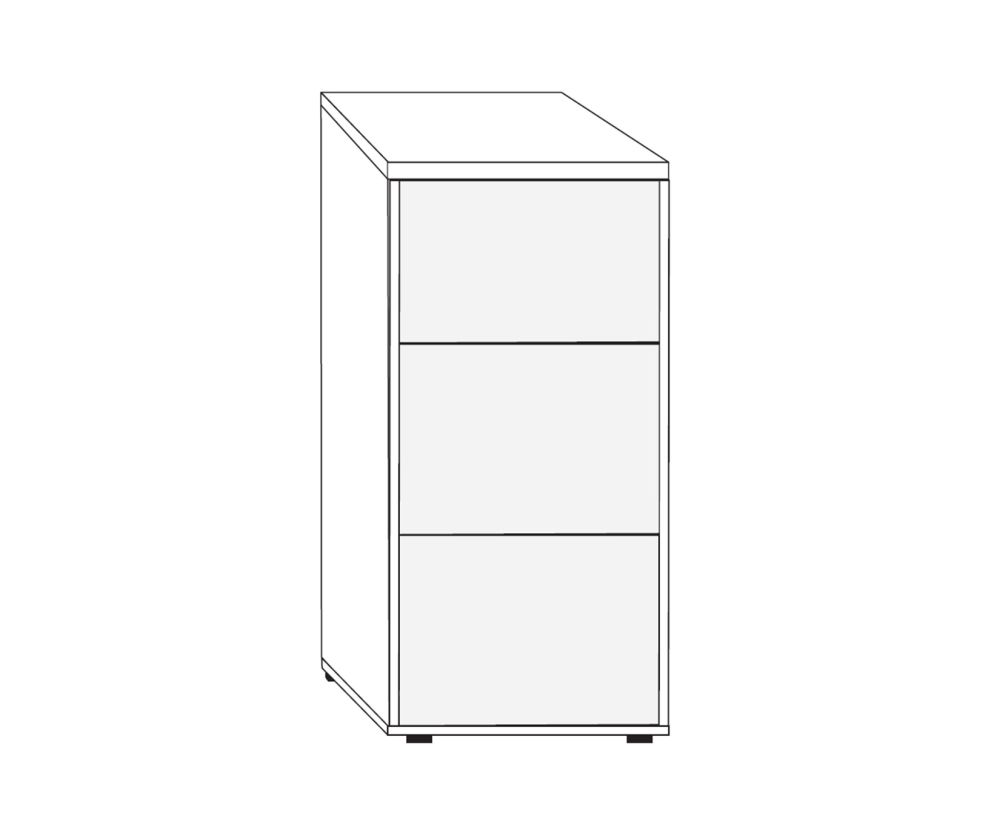 Wiemann Kansas 3 Drawer Bedside Cabinet - H 63cm