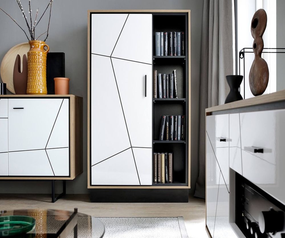 FTG Brolo Wide 1 Door Bookcase