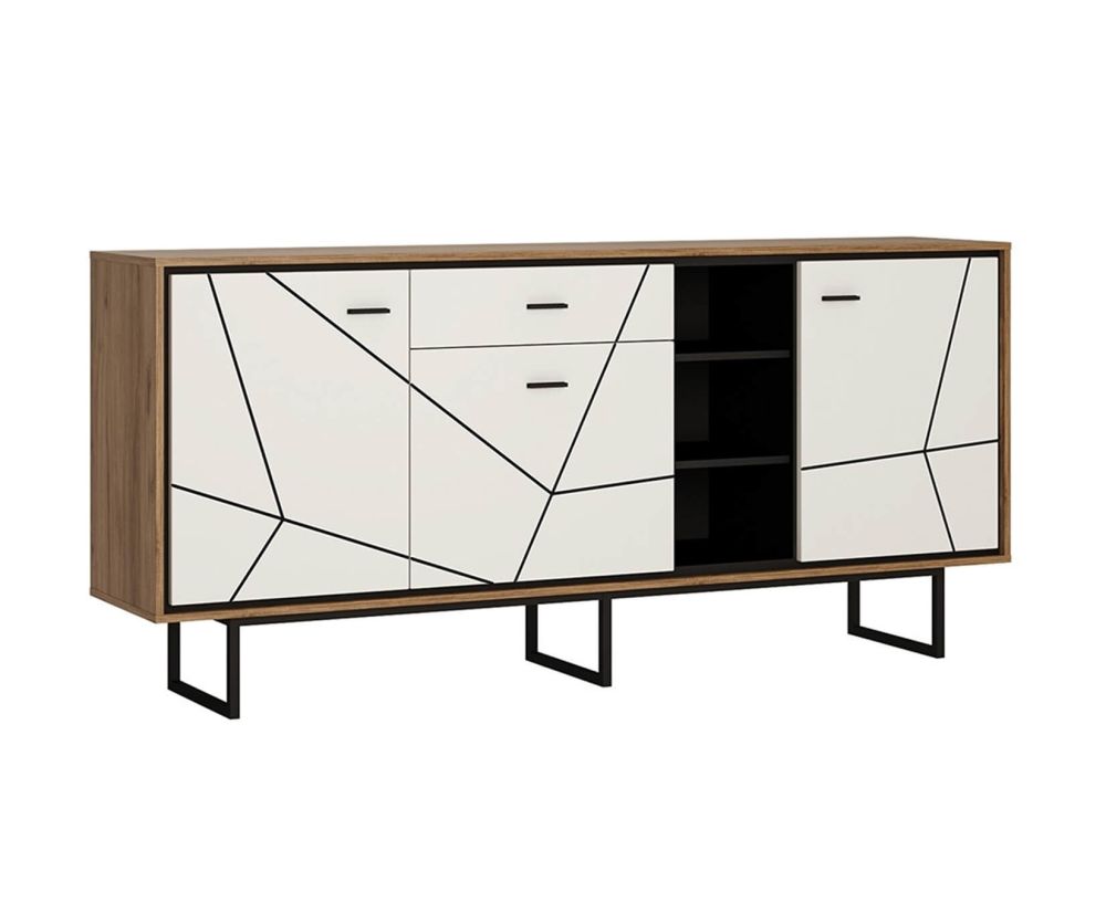 FTG Brolo 3 Door 1 Drawer Wide Sideboard