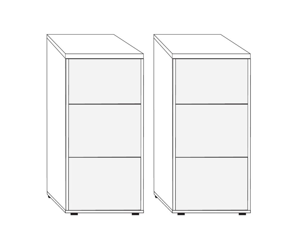 Wiemann Kansas 3 Drawer Bedside Cabinet - H 63cm