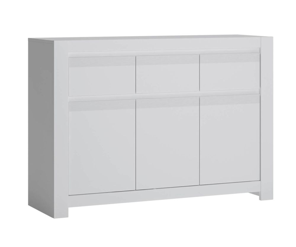 FTG Novi Alpine White 3 Door 3 Drawer Cabinet