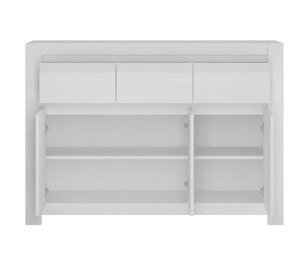 FTG Novi Alpine White 3 Door 3 Drawer Cabinet