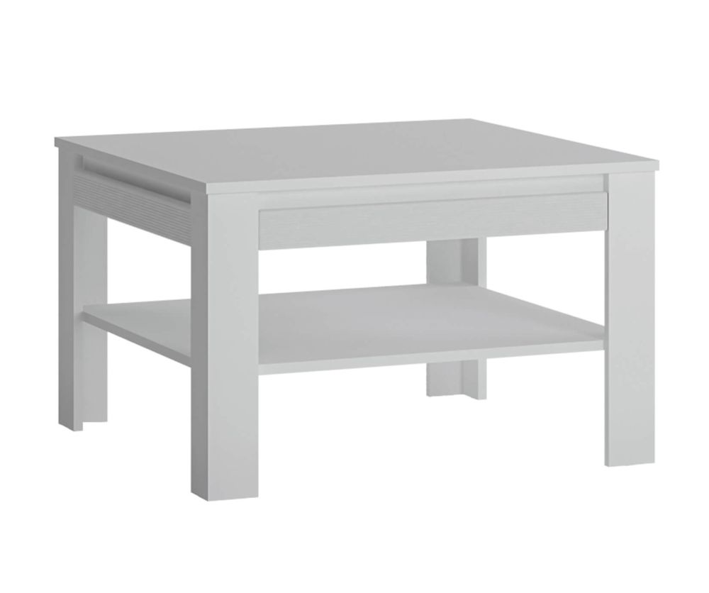 FTG Novi Alpine White Coffee Table with Shelf