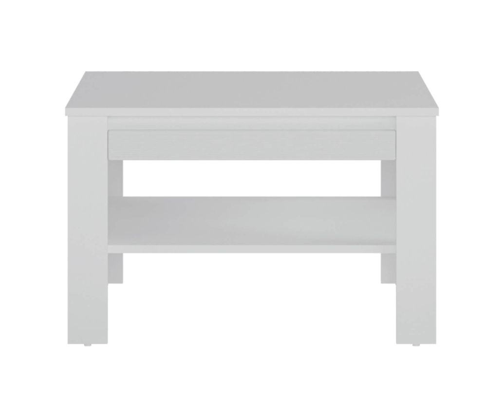 FTG Novi Alpine White Coffee Table with Shelf