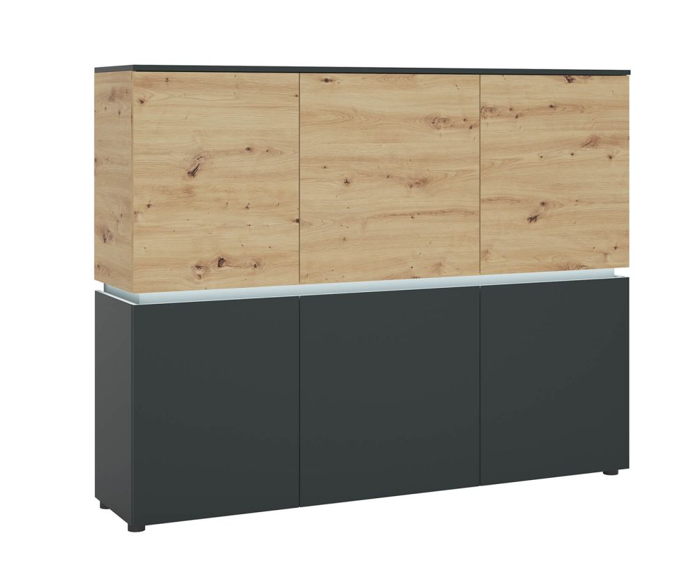 FTG Luci Platinum and Oak 6 Door Cabinet