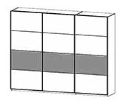 Rauch Wingout Silk Grey Carcase 3 Door Sliding Wardrobe (W271cm)